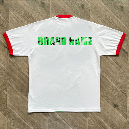 white tee men custom logo printed high quality blank t shirt