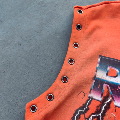 Studded Sleeveless Graphic Tee - Skull Rebel Print Y2K Rock Streetwear