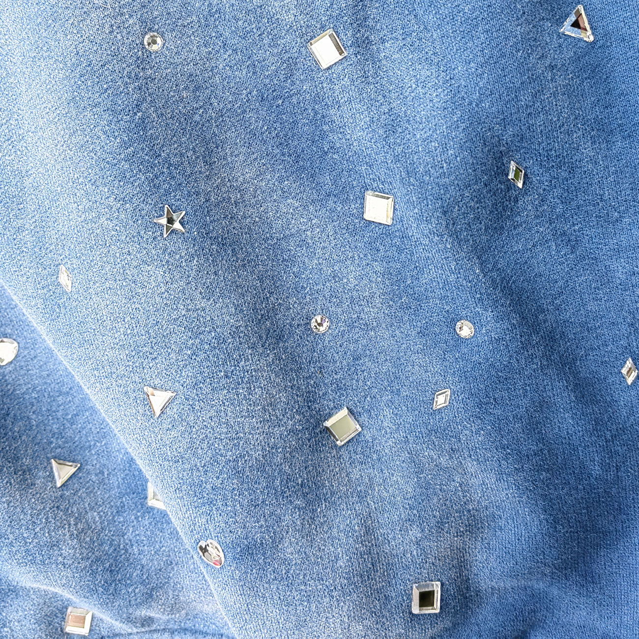 Acid Wash Hoodie - Gradient Ombre Rhinestone Sequin Ripped Full Zip Y2K Oversized