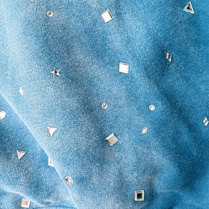 Acid Wash Hoodie - Gradient Ombre Rhinestone Sequin Ripped Full Zip Y2K Oversized