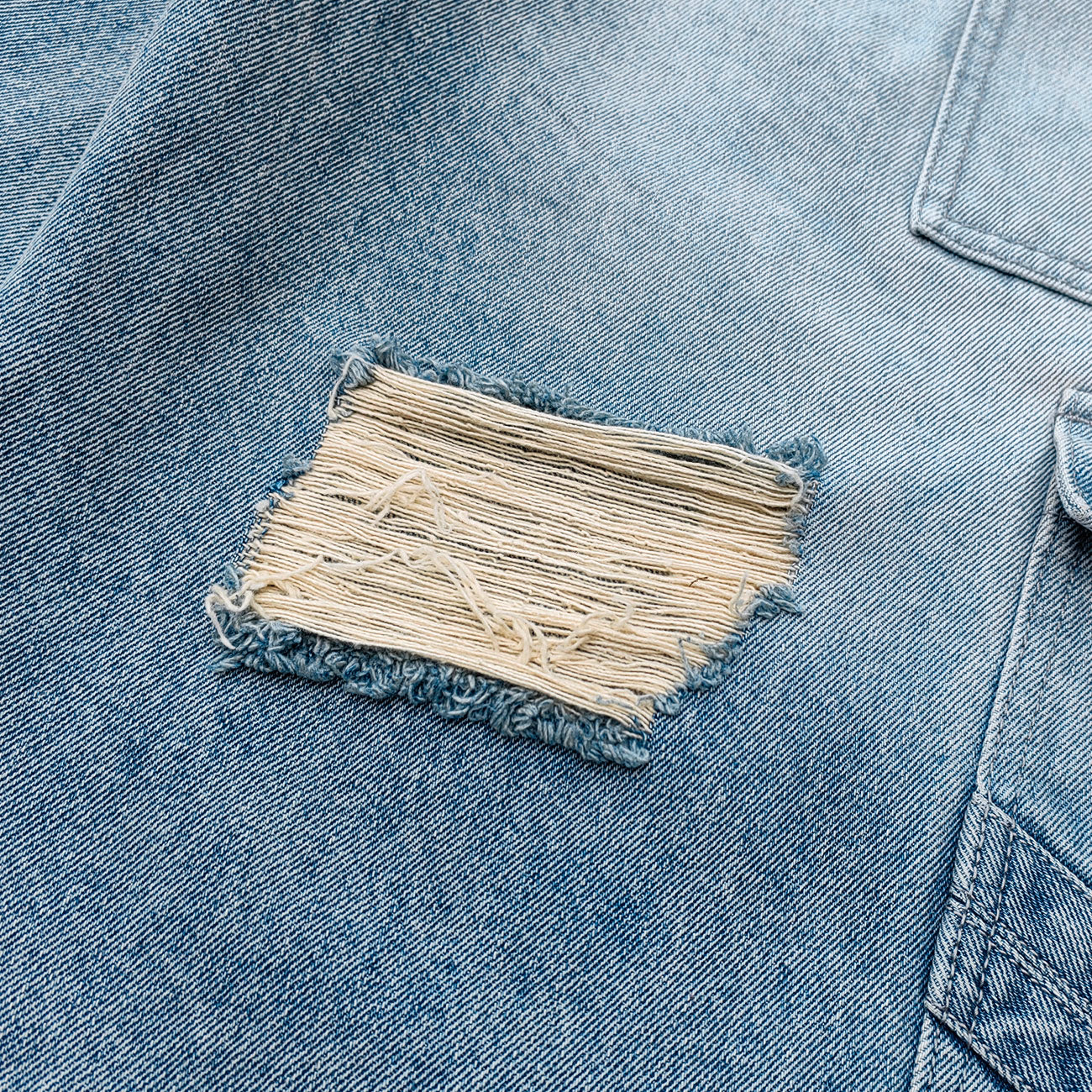 Wide Leg Jeans - Light Blue Acid Wash Double Waistband Heavy Ripped Distressed Frayed Hem Y2K Streetwear