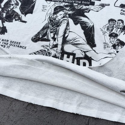 Y2K Black Distressed Tee - Holy Glory Winged Skull Lightning Big Logo Print Dirty Wash Inside Out Ripped Gothic Streetwear