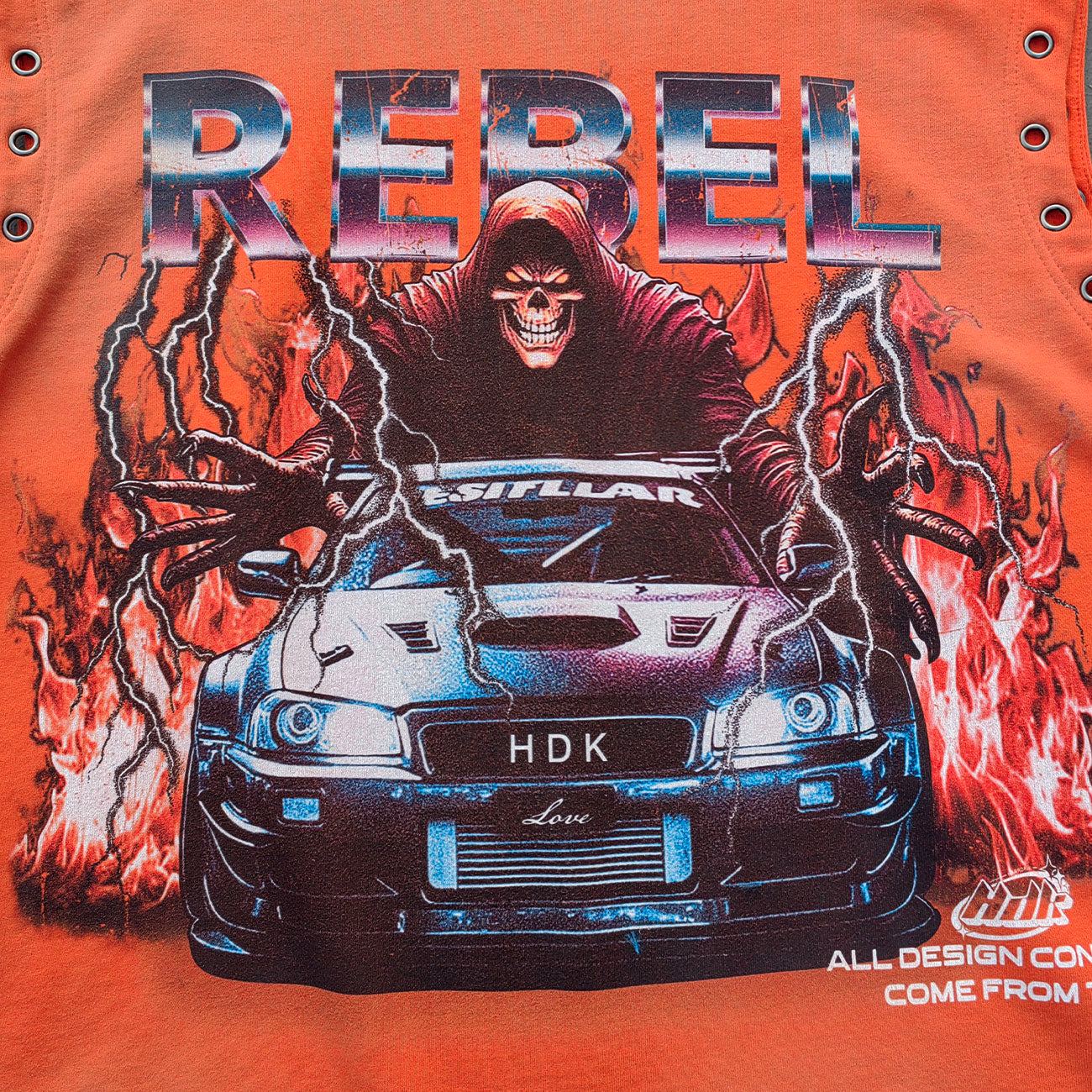 Studded Sleeveless Graphic Tee - Skull Rebel Print Y2K Rock Streetwear