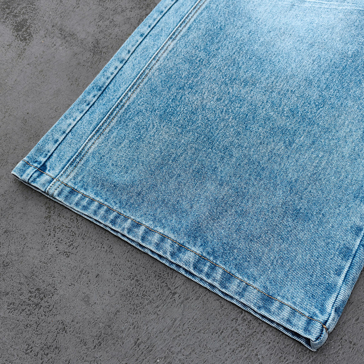 Y2K Baggy Jeans - Light Blue Acid Wash Whiskering Vintage Faded Wide Leg Streetwear
