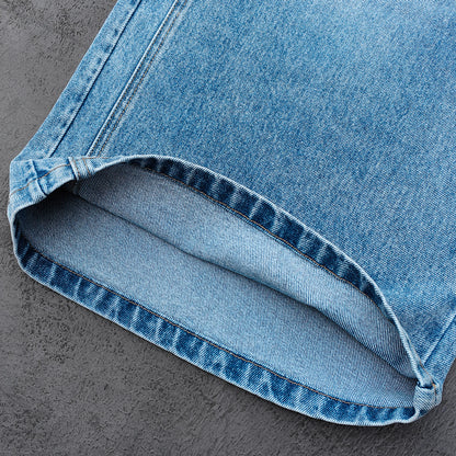 Y2K Baggy Jeans - Light Blue Acid Wash Whiskering Vintage Faded Wide Leg Streetwear