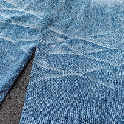 Y2K Baggy Jeans - Light Blue Acid Wash Whiskering Vintage Faded Wide Leg Streetwear