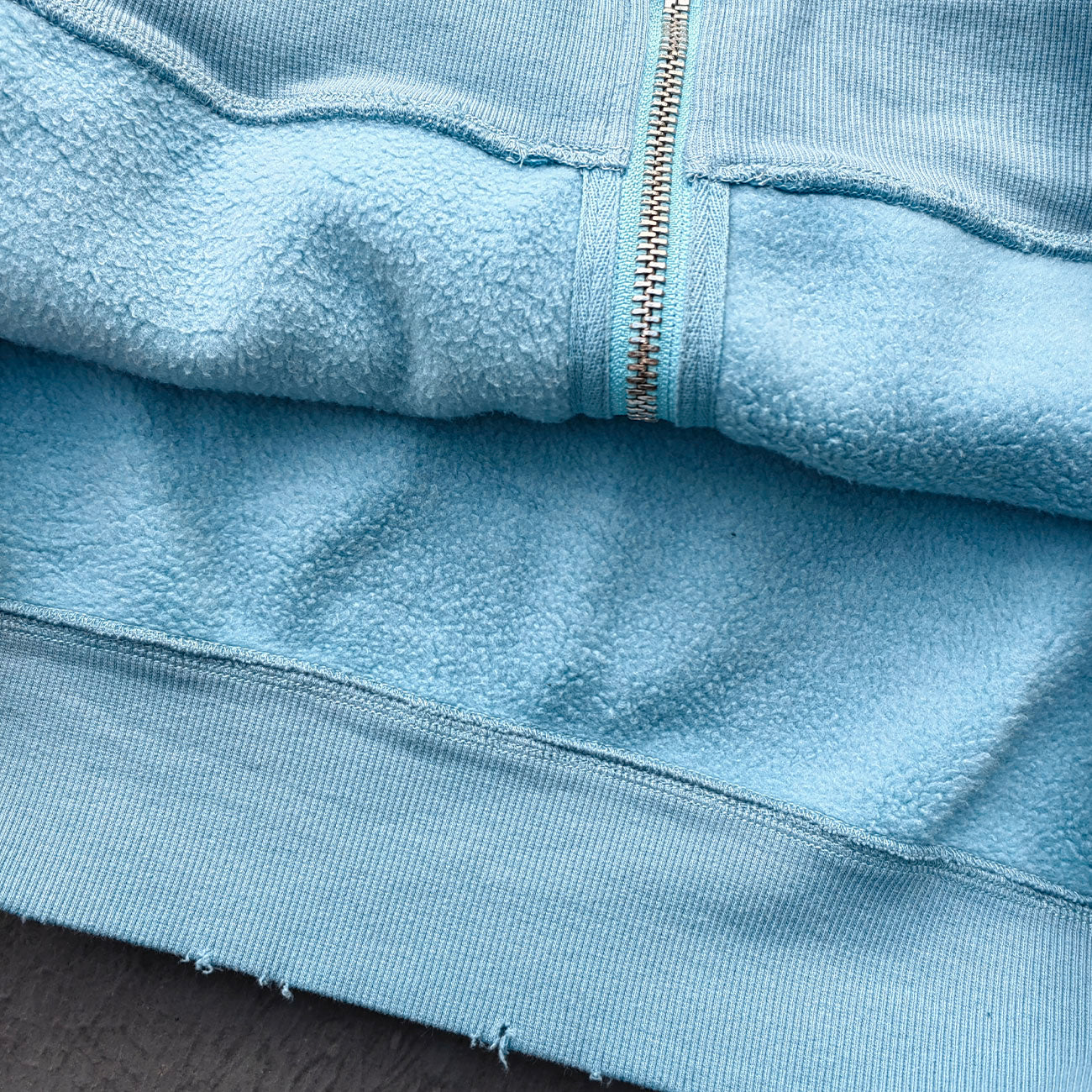Light Blue Rhinestone Chain Tracksuit - Y2K Gradient Wash Matching Set
