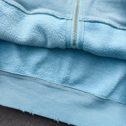 Light Blue Rhinestone Chain Tracksuit - Y2K Gradient Wash Matching Set
