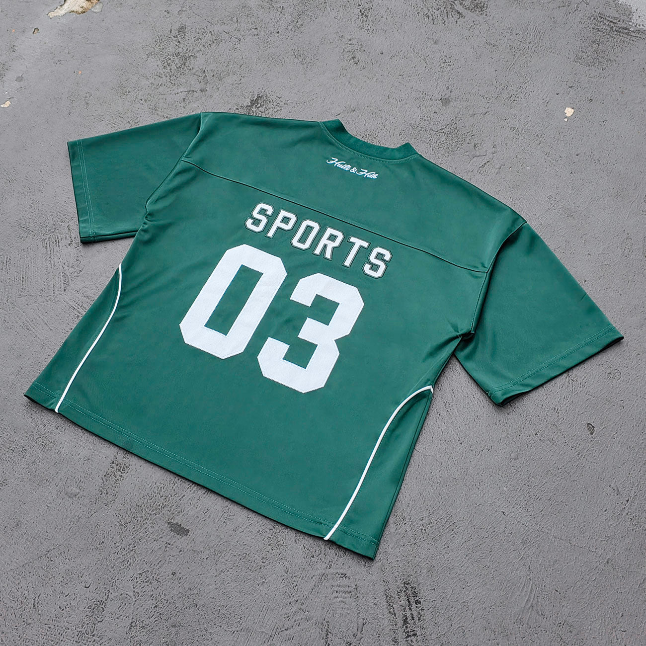 Eneigy 03 V Neck Jersey - Olive Green Embroidered Y2K Oversized Sport Streetwear