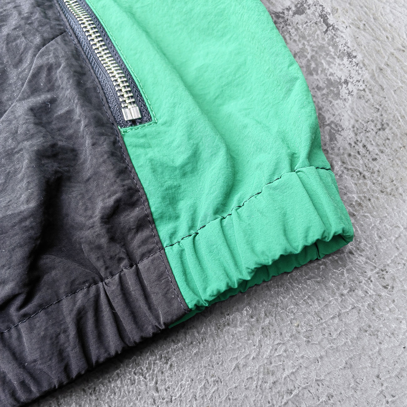 Color Block Track Suit Set - Black Green Camo Collared Windbreaker Jacket Shorts Y2K Streetwear
