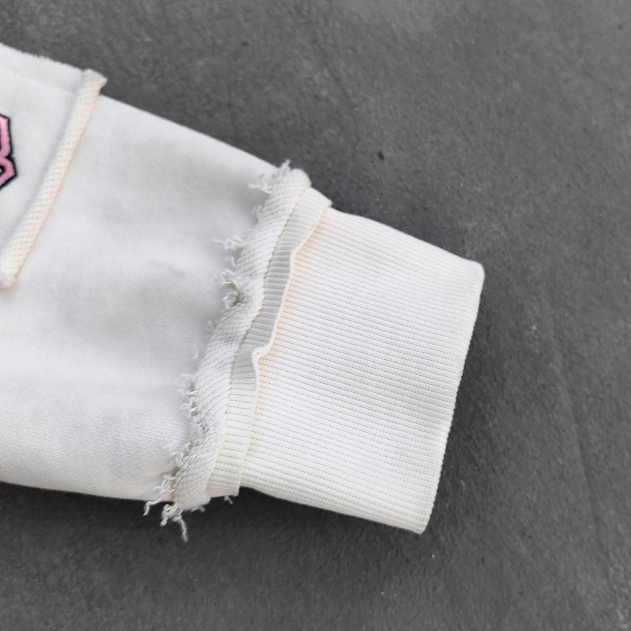 Star Cut-Out Zip Up Hoodie - White Gothic Letter Patch Distressed Y2K Streetwear