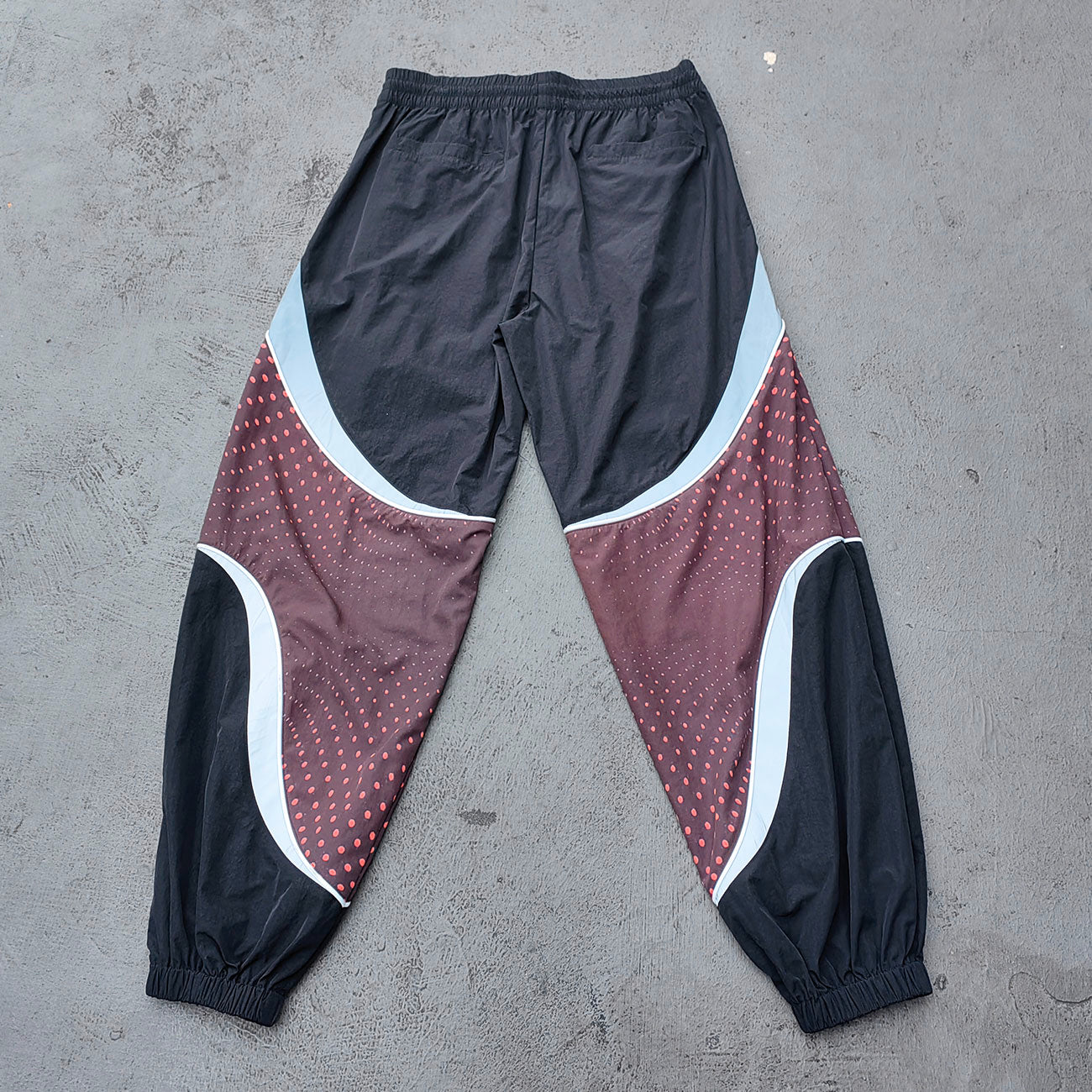 Color Block Track Suit Set - Black Brown Dot Print Stand Collar Windbreaker Jacket Joggers Y2K Streetwear
