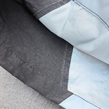 Y2K Black Track Pants - Blue Gray Curved Panel Three Stripe HDK Logo Wide Leg Streetwear