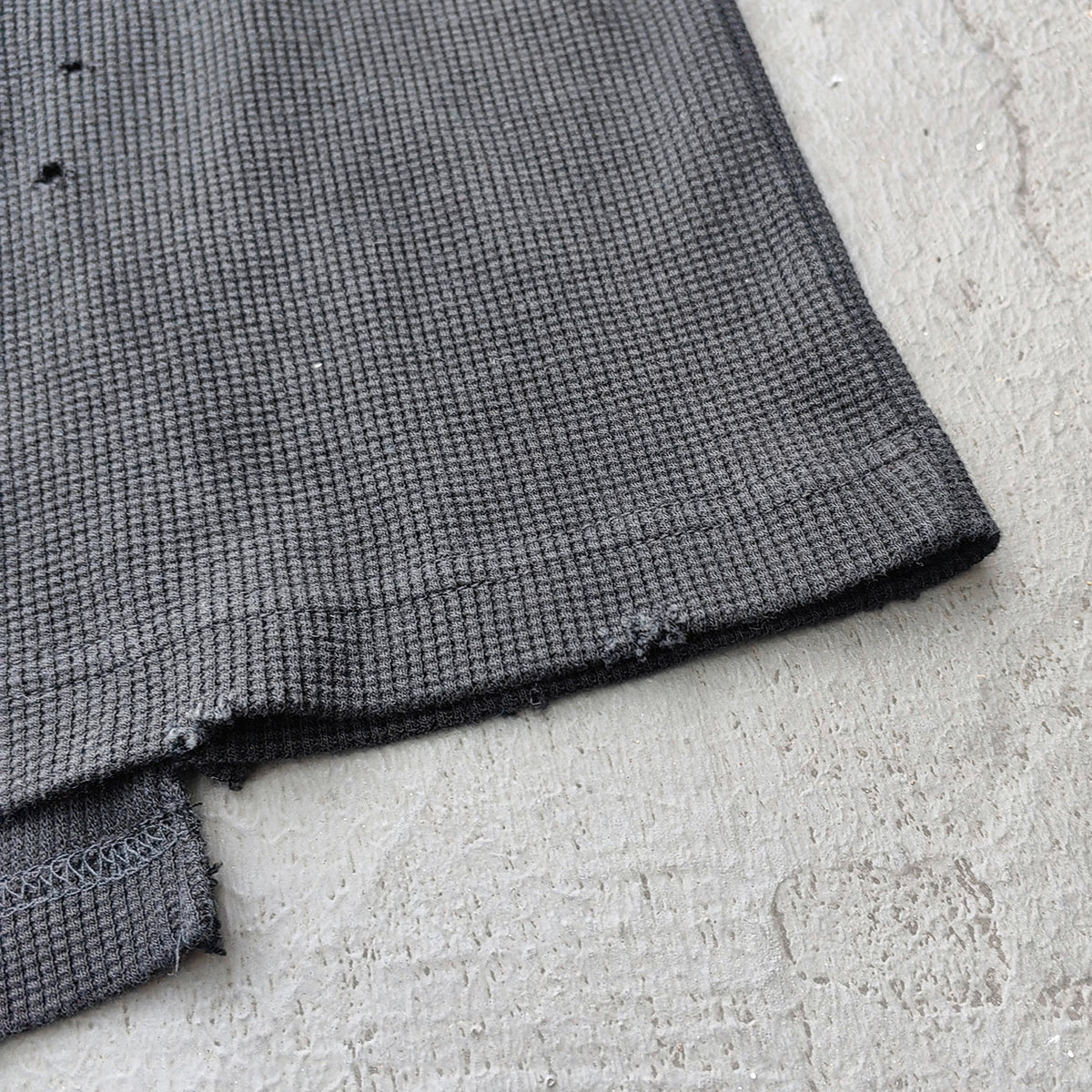 HOLY GLORY ENERGY Football Jersey Tee - Black White Waffle Knit Distressed Ripped Asymmetric Hem Y2K Streetwear