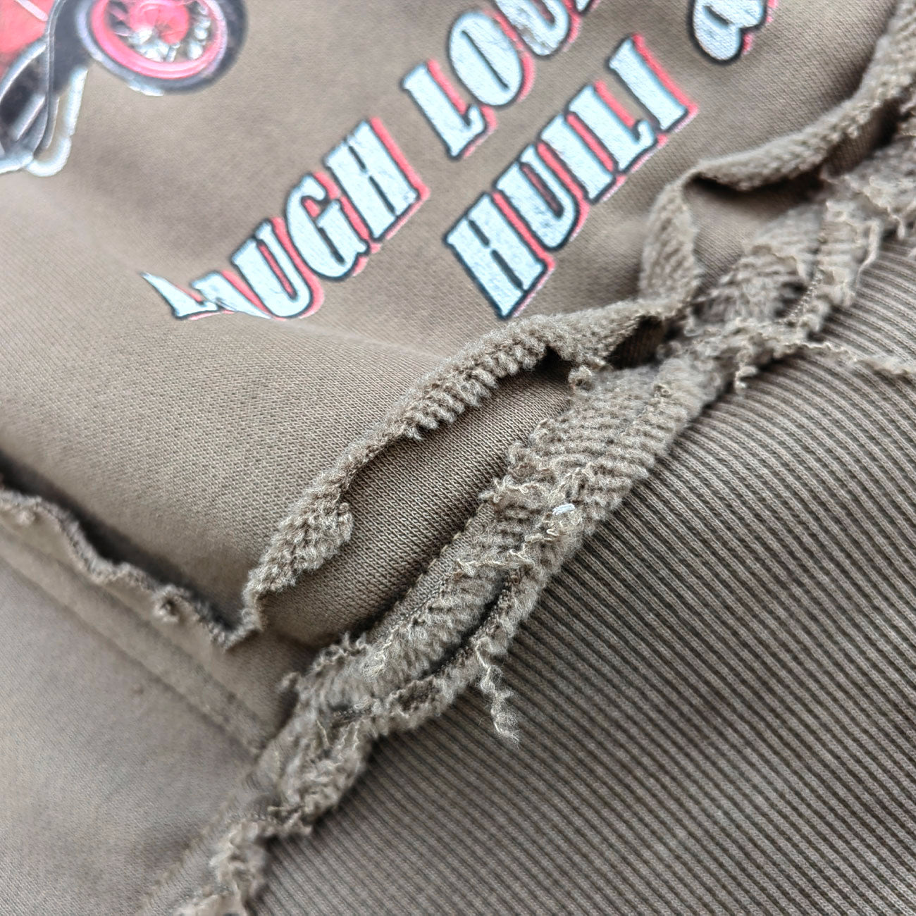 FEARLESS Graphic Hoodie - Vintage Comic Print Olive Wash Y2K Streetwear