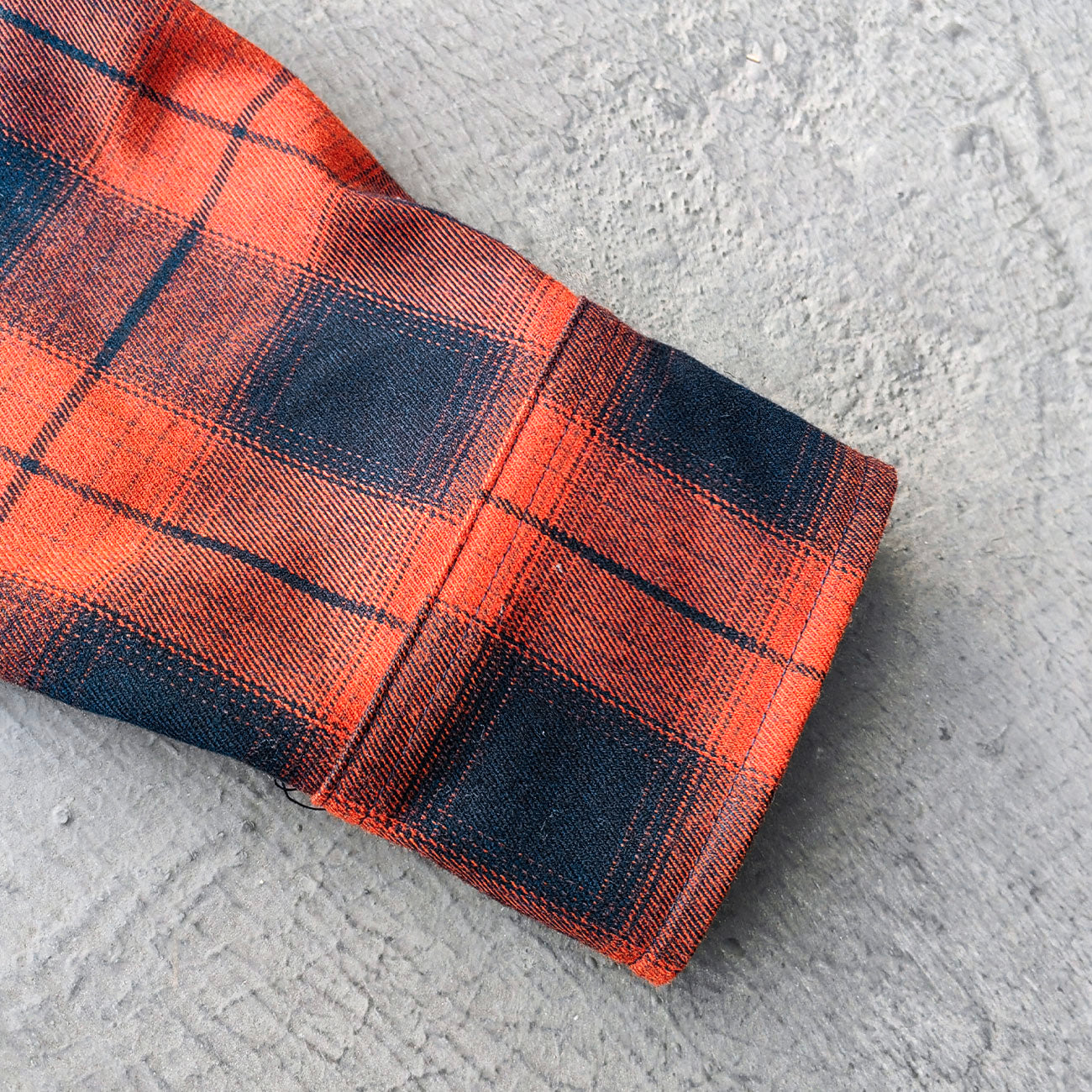 Rhinestone Plaid Shirt - Orange Black Flannel Y2K Snap Button Oversized