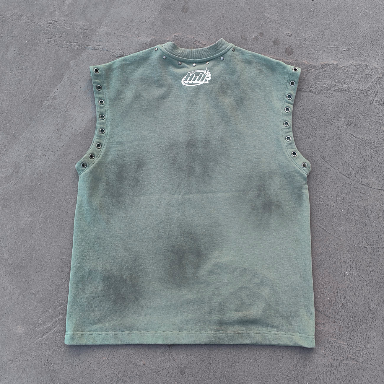 Studded Sleeveless Graphic Tee - Skull Rebel Print Y2K Rock Streetwear