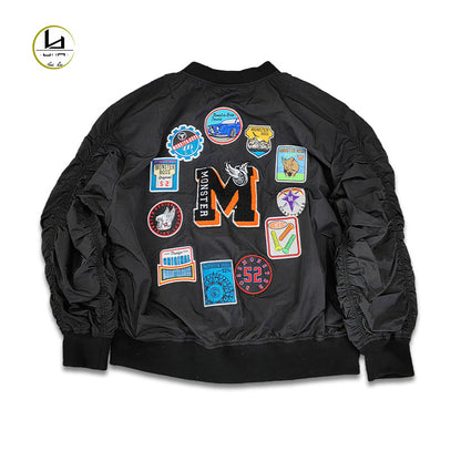 FACTORY high quality custom applique embroidery windbreaker jacket for men