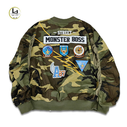 HUILI FACTORY individuelle Applikationen Stickerei Mode Camouflage Herren Windjacke