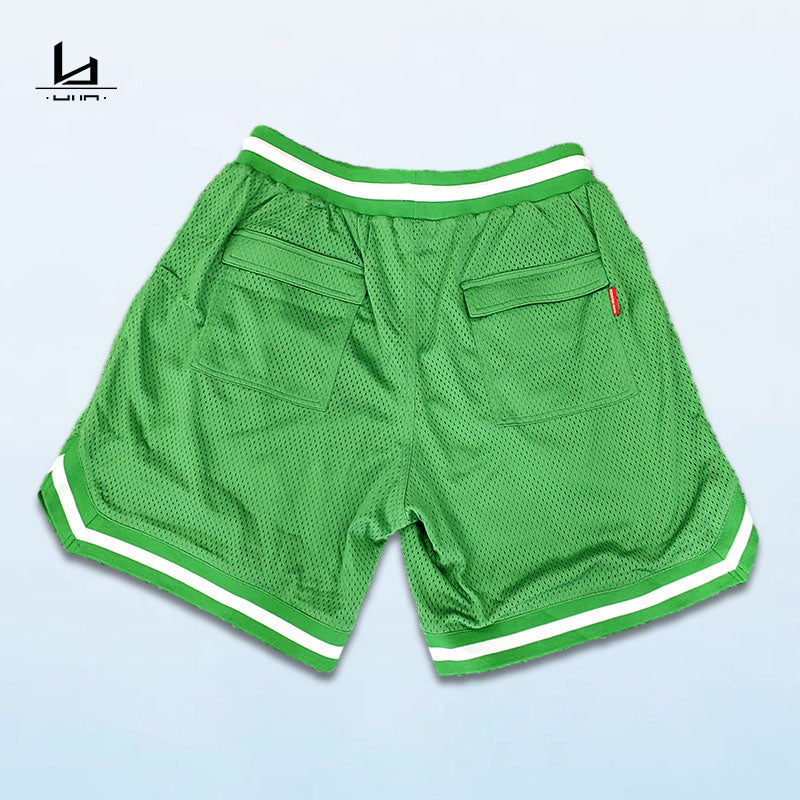 huili factory high quality custom embroidery mesh basketball jersry shorts