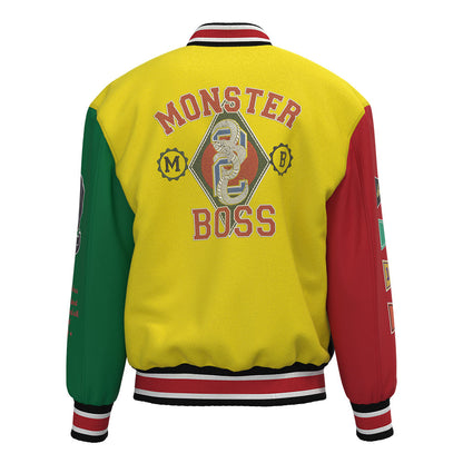 factory wholesale custom logo chenille embroidery letterman varsity jacket with leather sleeves