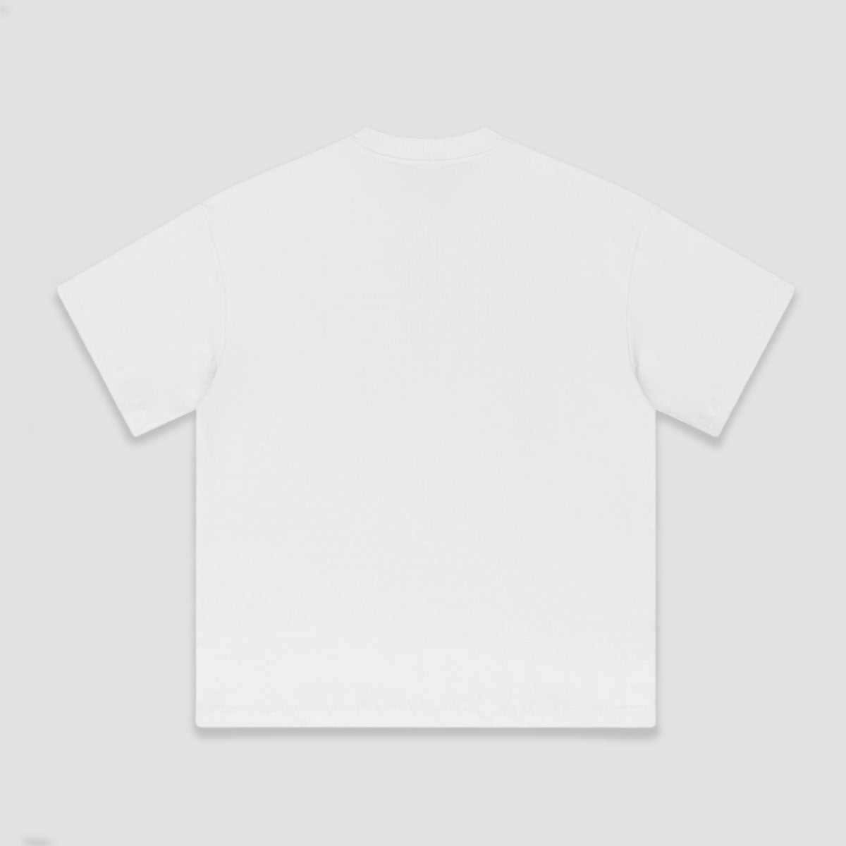 Men’s Oversized White Cotton T-Shirt 305G Heavyweight Layering Essential Crewneck TShirt for Men Unisex Boxy Fit Solid Color Streetwear Tee