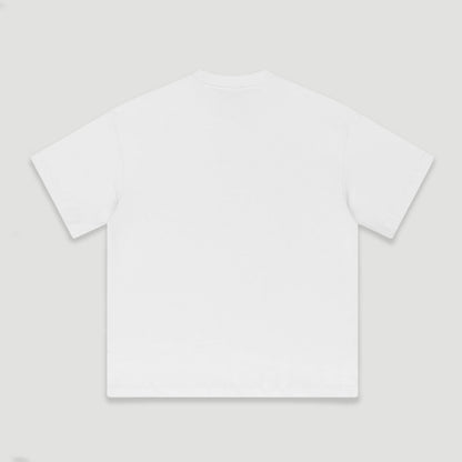Men’s Oversized White Cotton T-Shirt 305G Heavyweight Layering Essential Crewneck TShirt for Men Unisex Boxy Fit Solid Color Streetwear Tee
