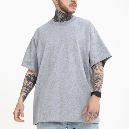 manufacturer heavy earth color shoulder 230g Xinjiang cotton oversize American cotton solid color T-shirt for men and women