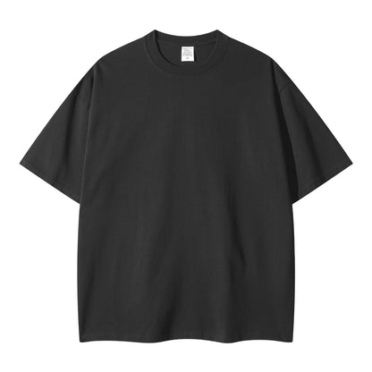 Solid color pure cotton men's short-sleeved blank shirt oversized T-shirt