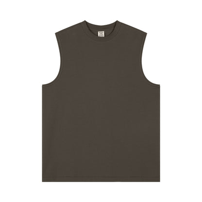 230G cool fabric solid color sports vest oversized fitness vest T-shirt