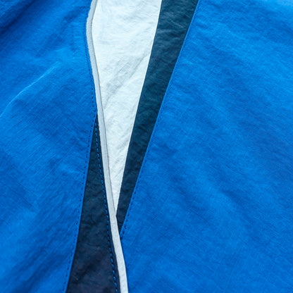 Color Block Track Pants - Royal Blue Navy White Curved Panel Reflective Piping Jogger Y2K Streetwear