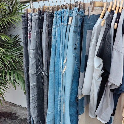 Sleeveless Tee - Light Gray Waffle Knit HUILI & HDK Vintage Magazine Collage Print Cut Off Y2K Streetwear