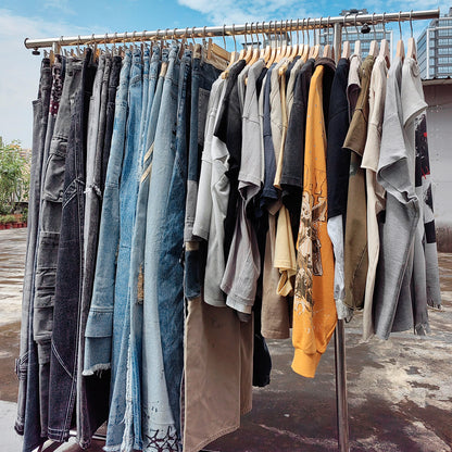 Sleeveless Tee - Light Gray Waffle Knit HUILI & HDK Vintage Magazine Collage Print Cut Off Y2K Streetwear