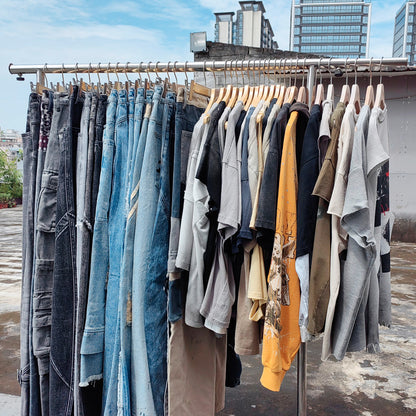 Sleeveless Tee - Light Gray Waffle Knit HUILI & HDK Vintage Magazine Collage Print Cut Off Y2K Streetwear