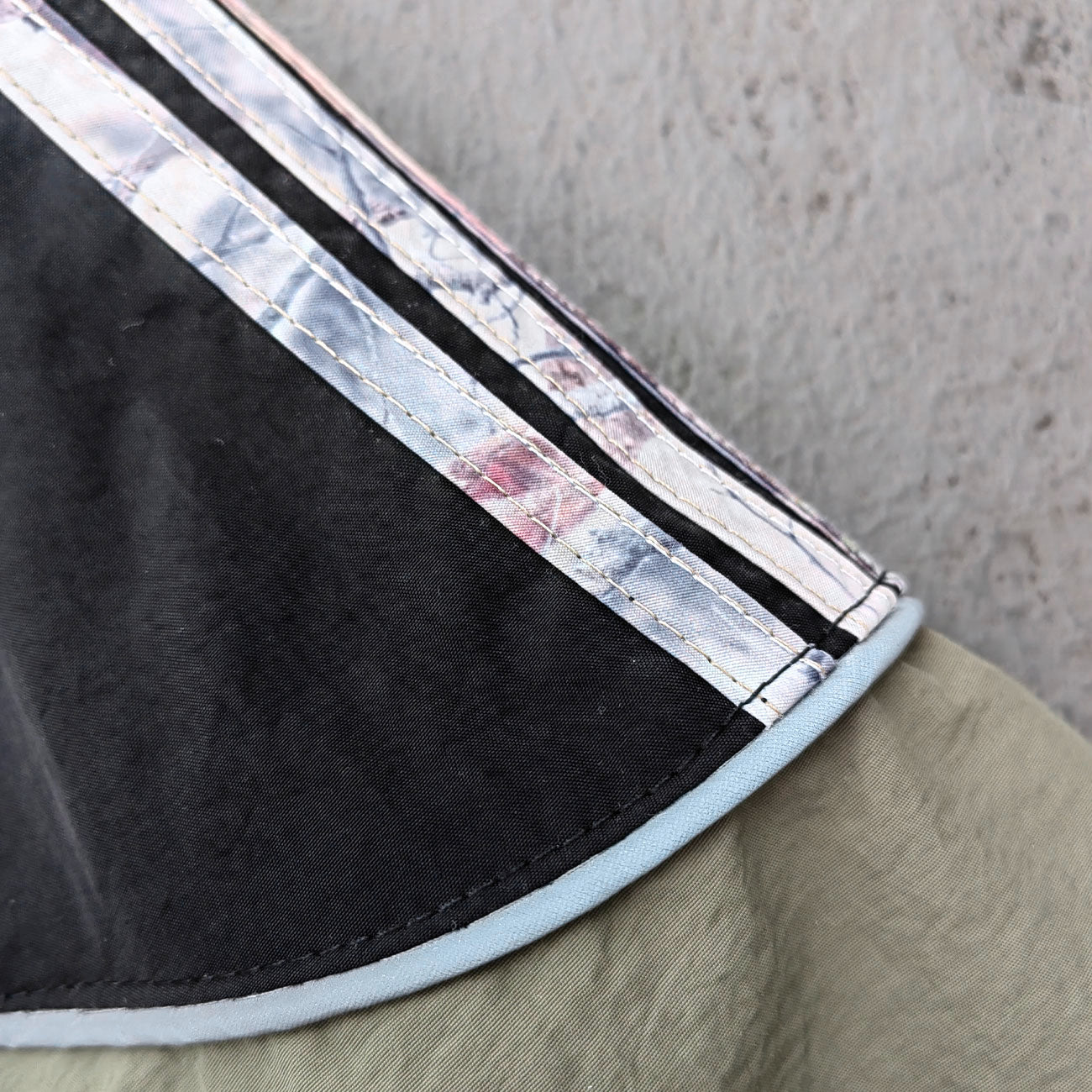 Color Block Windbreaker - Black Olive White Camo Stand Collar Eyelet HDK Logo Y2K Streetwear