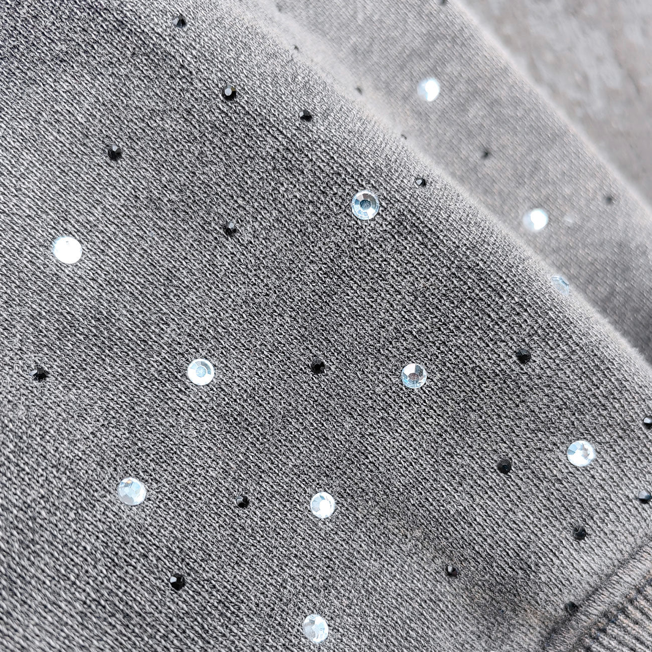 Holy Glory Rhinestone Hoodie - Dark Gray Acid Wash Grim Reaper Wolf Print Studded Y2K Streetwear