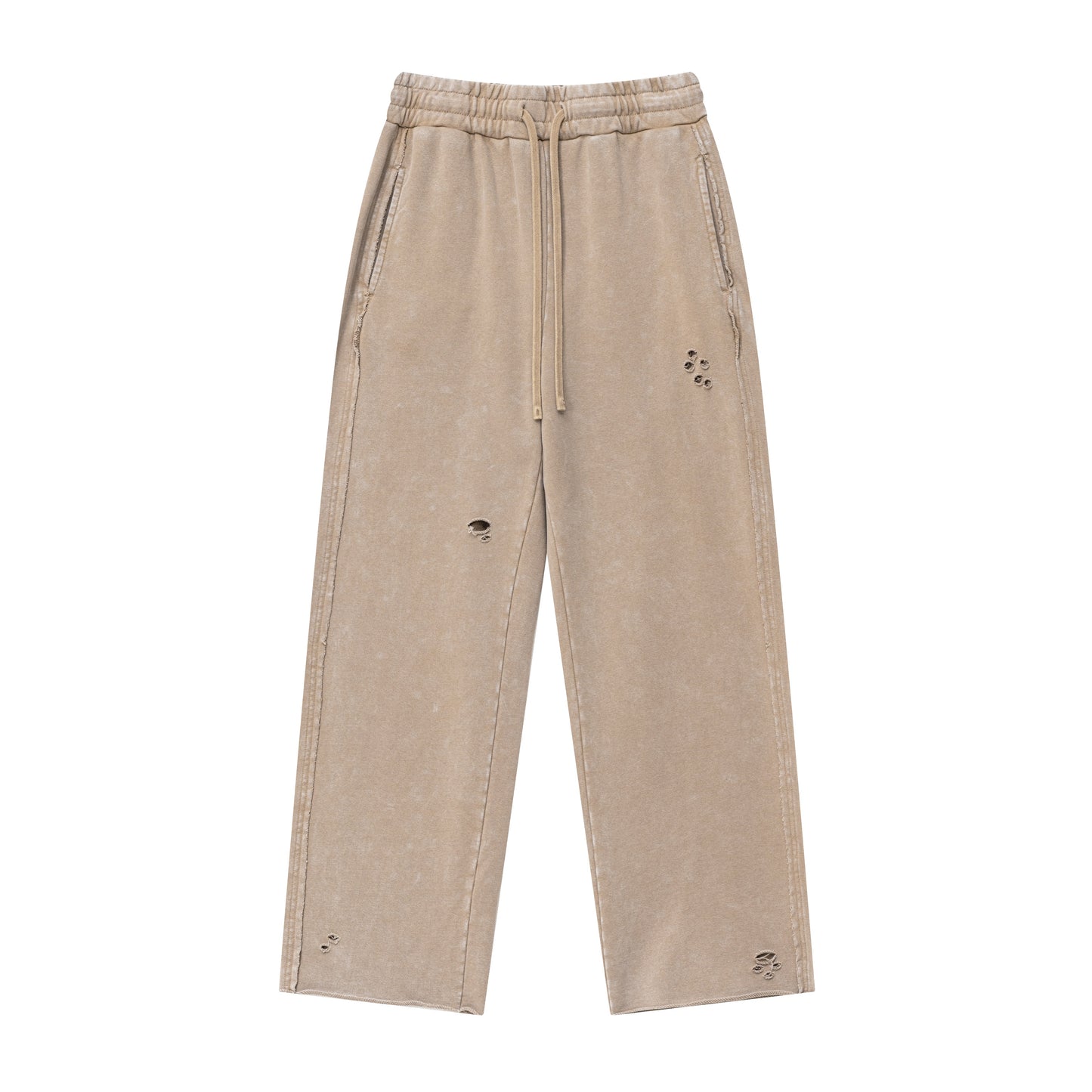 Spliced double waist wide-leg pants sports straight-leg sweatpants men