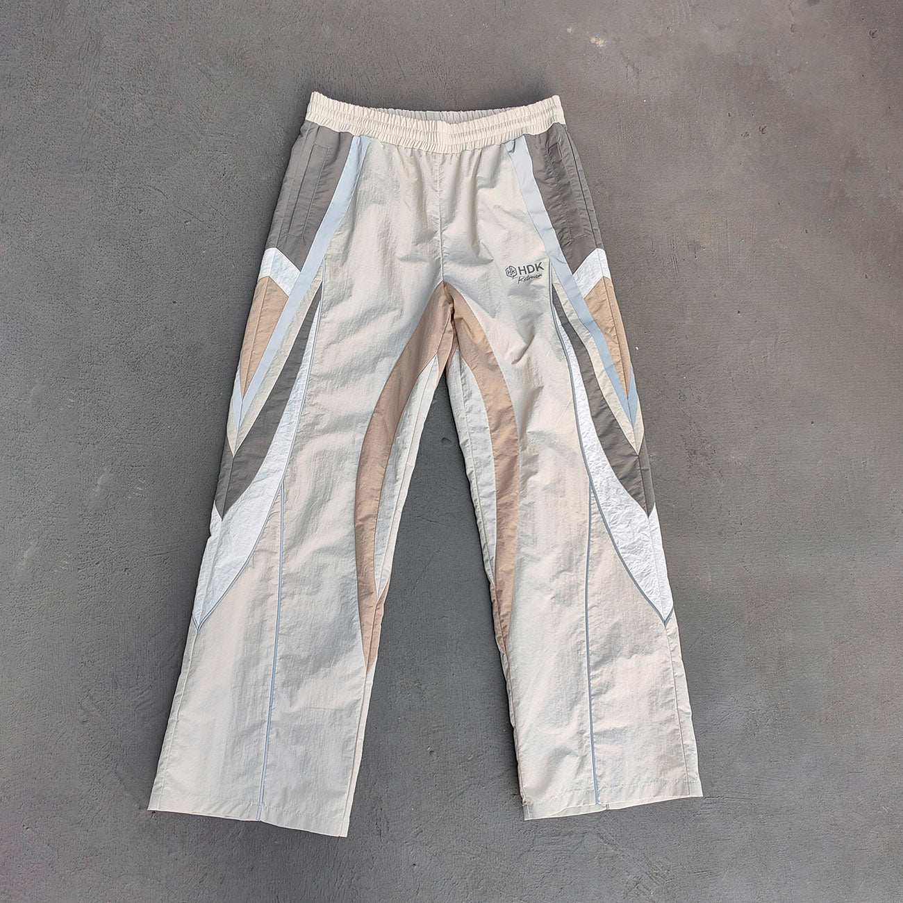 Color Block Track Pants - Multi Panel Geometric Y2K Baggy Windbreaker Streetwear