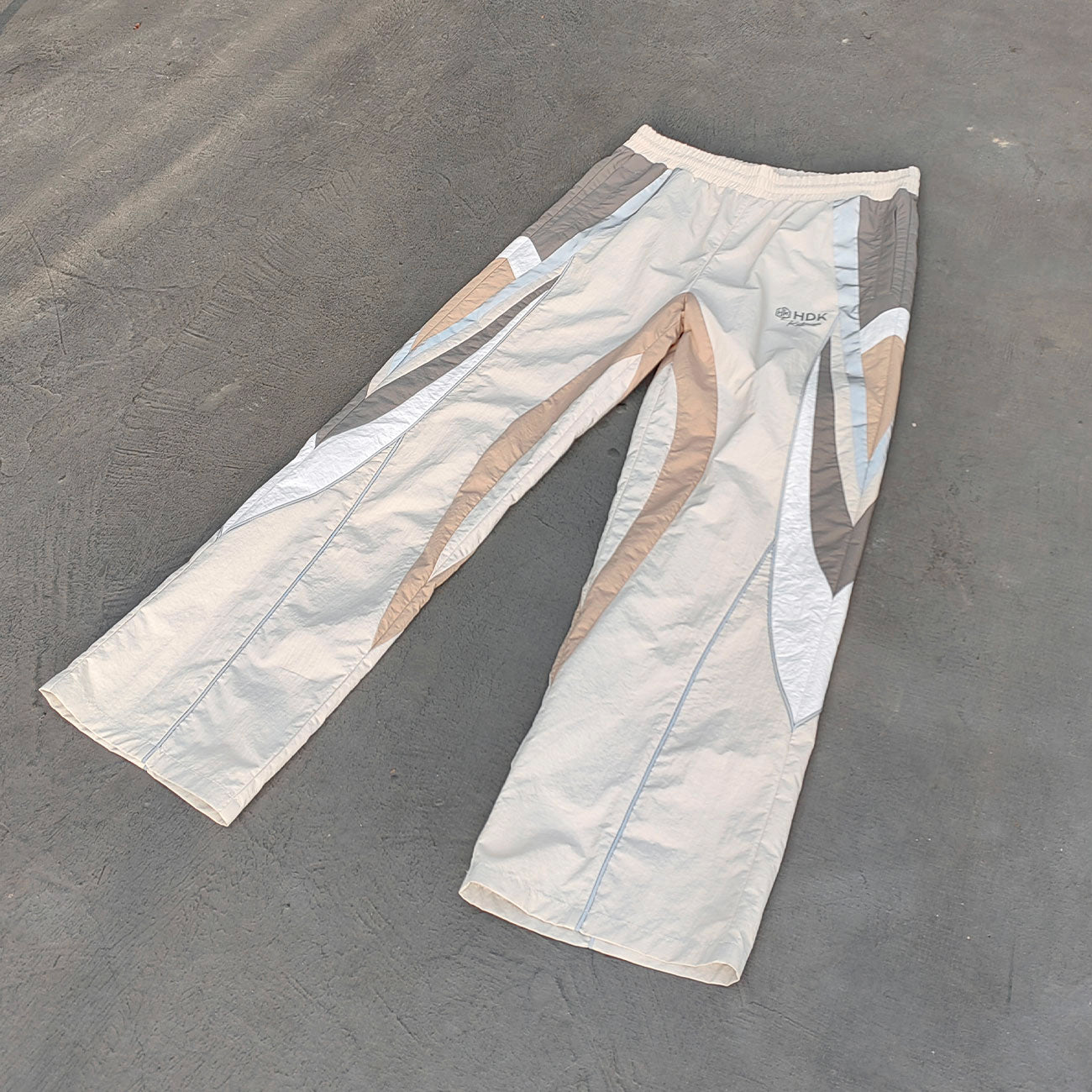 Color Block Track Pants - Multi Panel Geometric Y2K Baggy Windbreaker Streetwear