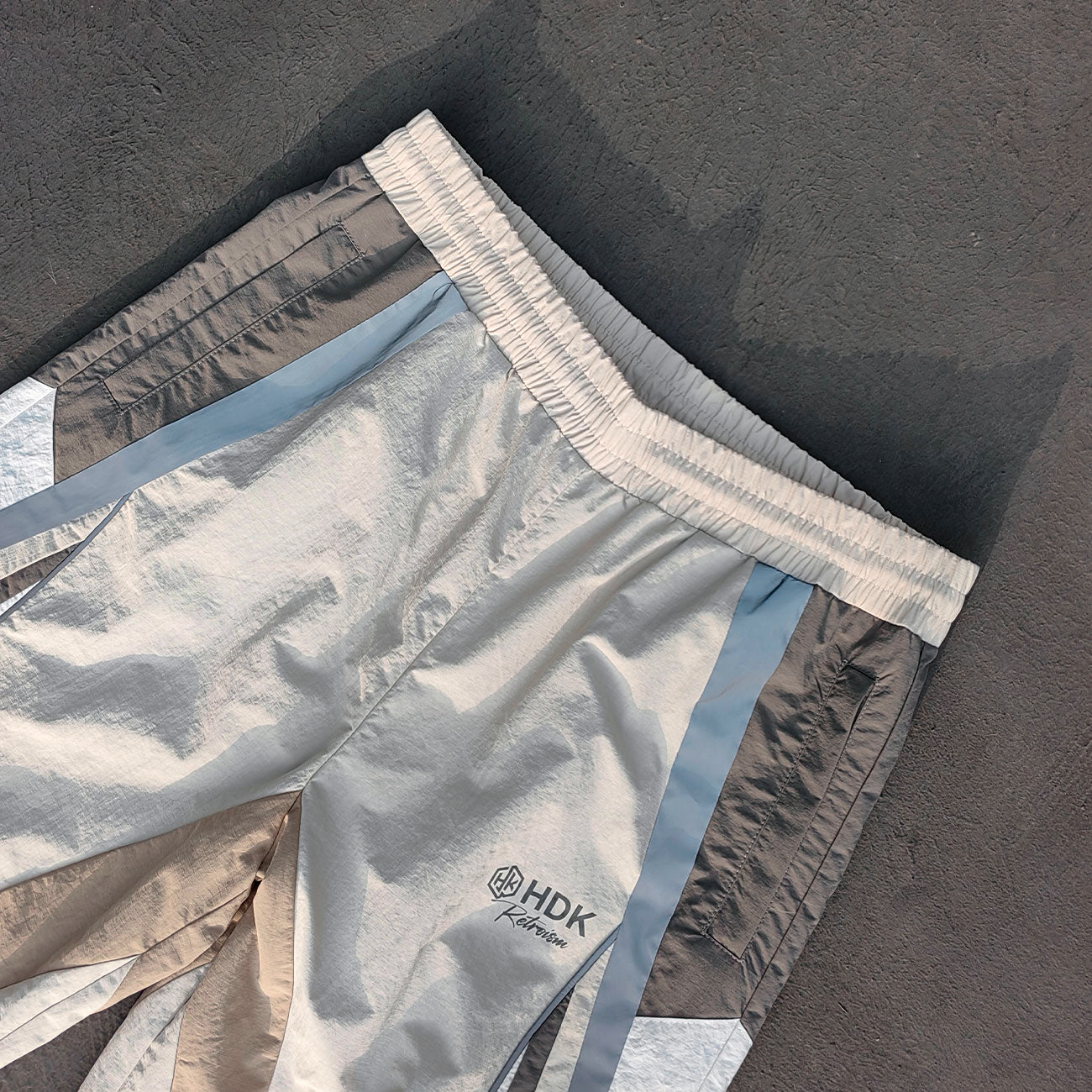 Color Block Track Pants - Multi Panel Geometric Y2K Baggy Windbreaker Streetwear