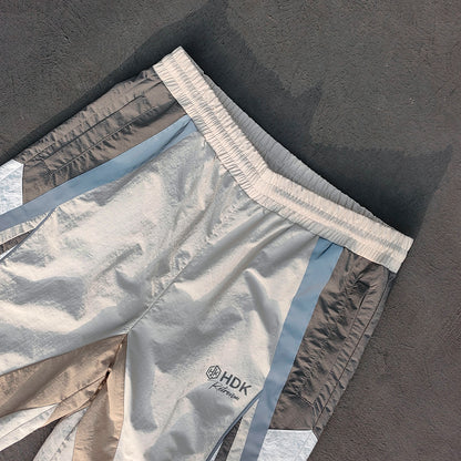 Color Block Track Pants - Multi Panel Geometric Y2K Baggy Windbreaker Streetwear