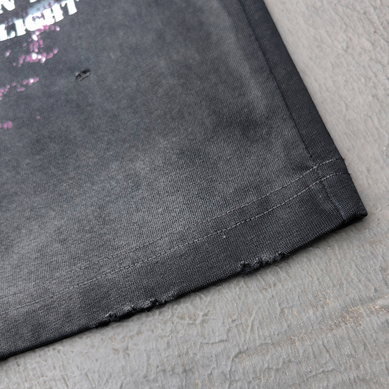 Y2K Dark Graphic Tee - Black Acid Wash Holy Glory Skull Print Ripped Oversized Gothic Streetwear