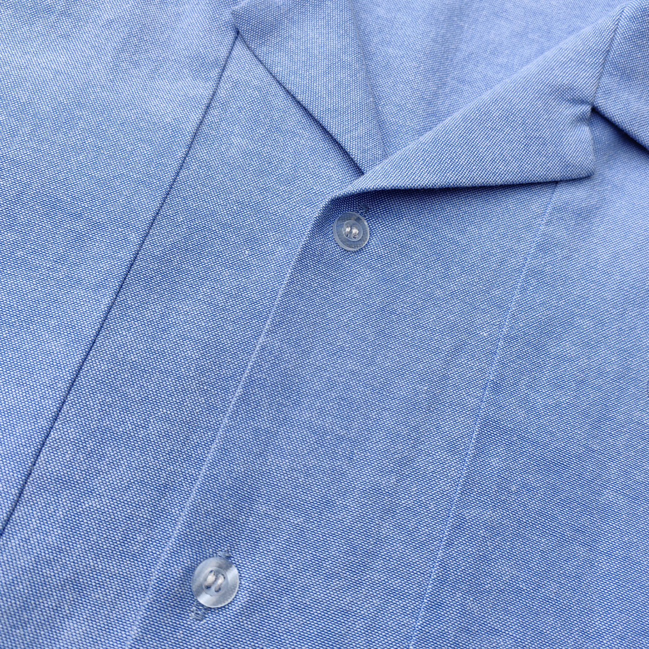 Light Blue Chambray Shirt - HDK Embroidered Half Zip / Camp Collar Y2K Streetwear