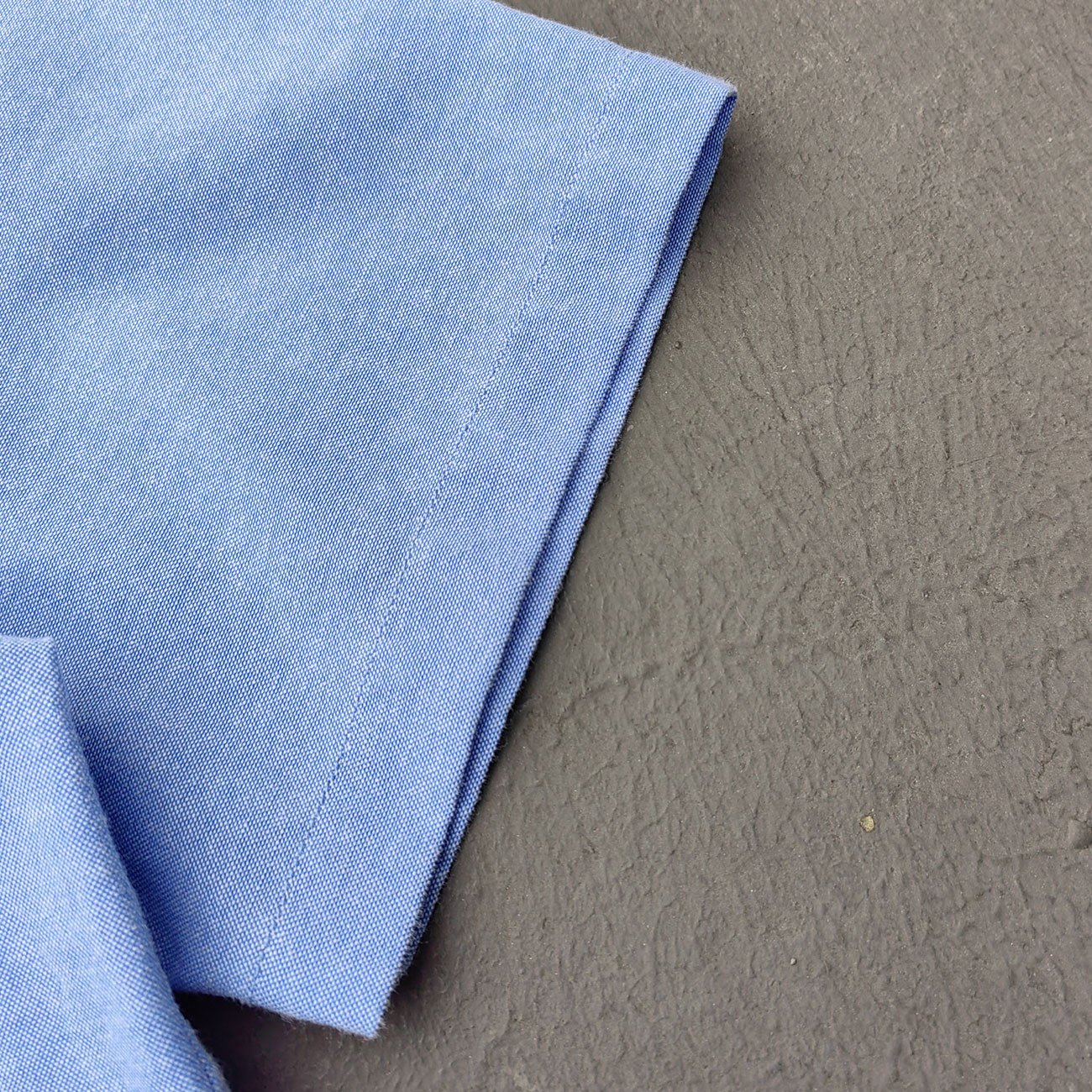 Light Blue Chambray Shirt - HDK Embroidered Half Zip / Camp Collar Y2K Streetwear