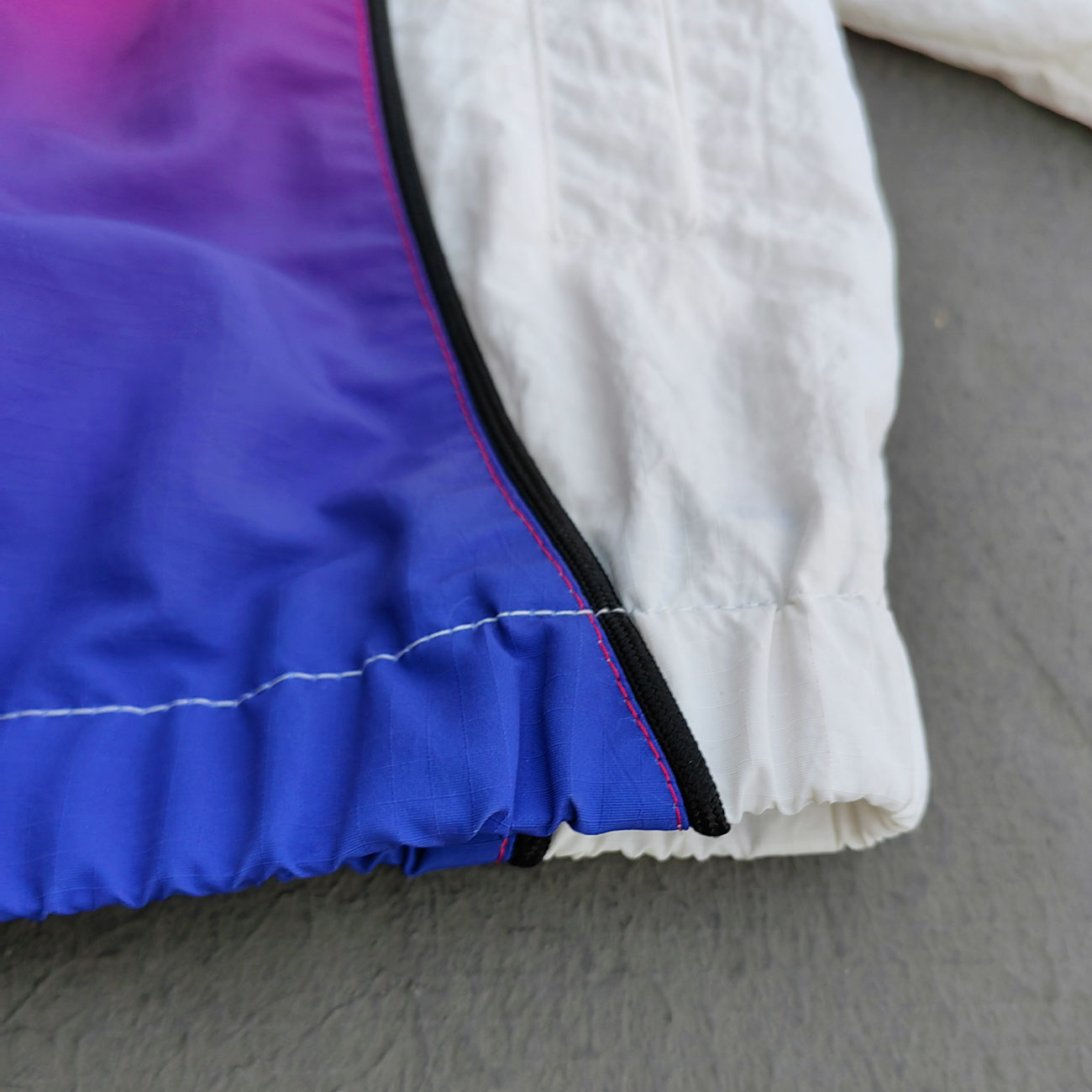 White Green Blue Gradient Flame Tracksuit - Y2K Hooded Windbreaker Matching Set