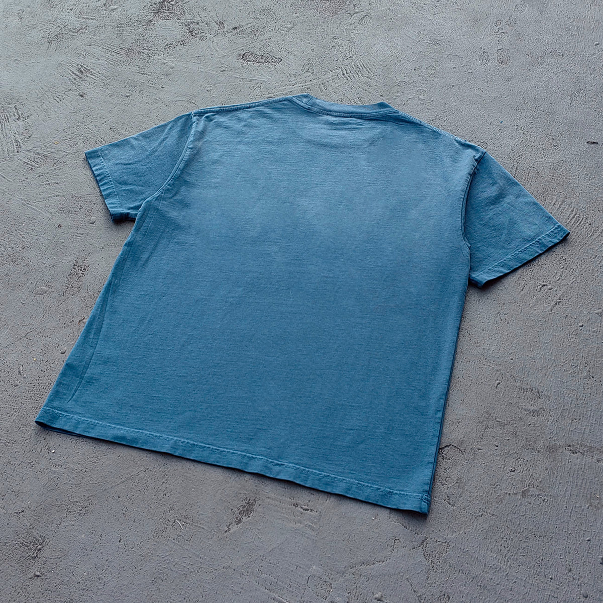 Holy Glory Graphic Tee - Slate Blue Acid Wash Skeleton Knight Lightning Distressed Ripped Y2K Streetwear