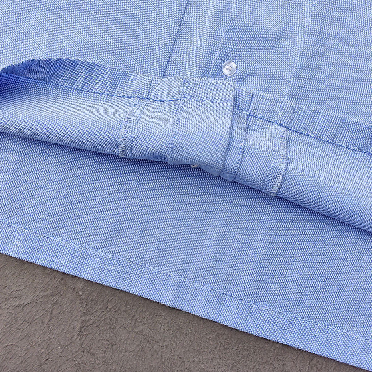 Light Blue Chambray Shirt - HDK Embroidered Half Zip / Camp Collar Y2K Streetwear