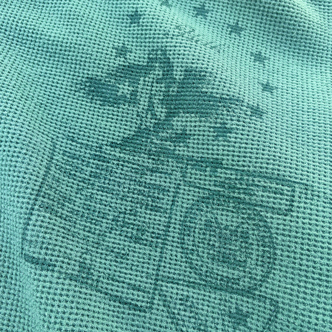 Reversible Zip Up Hoodie - Mint Green Waffle Knit Distressed Y2K Streetwear