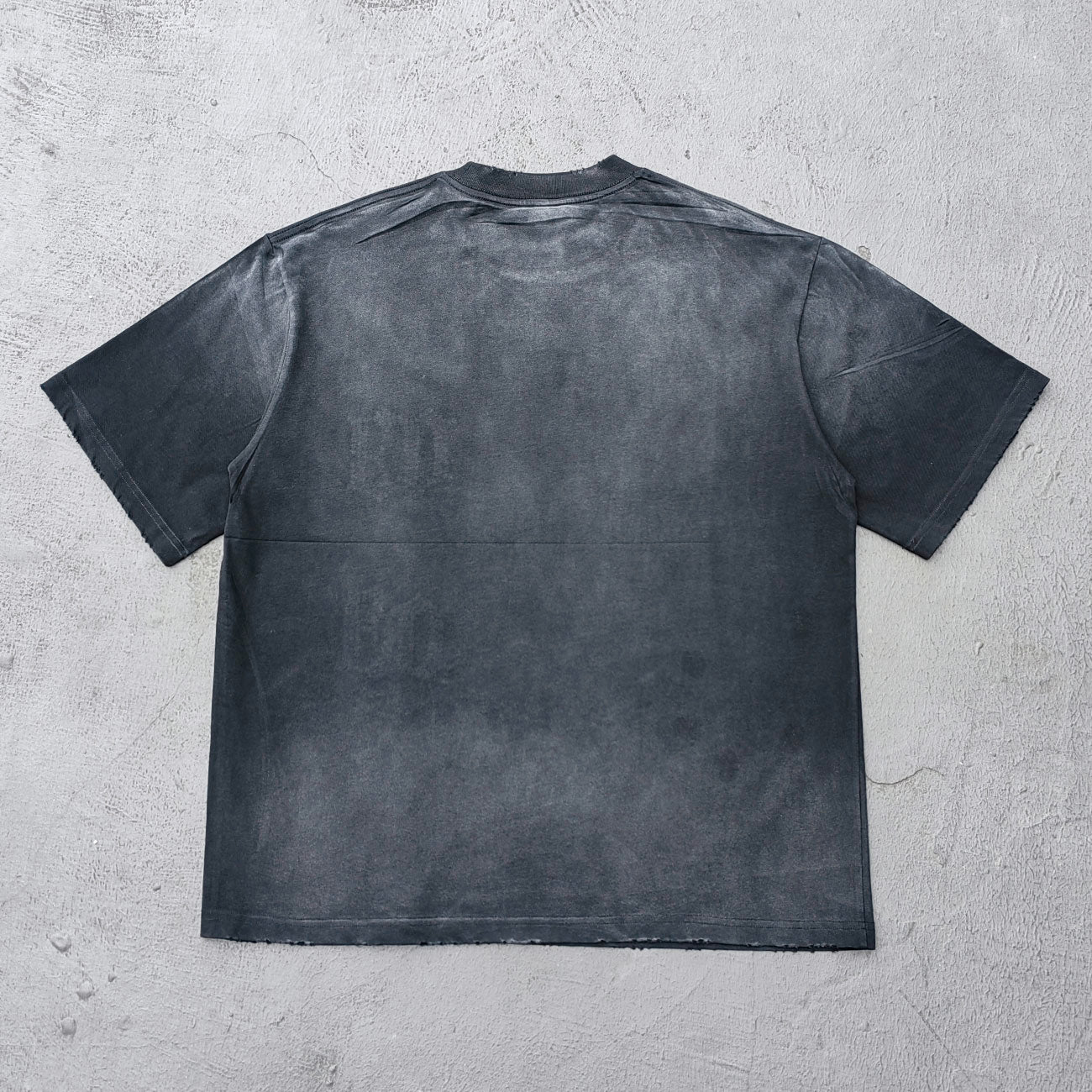 Y2K Dark Graphic Tee - Black Acid Wash Holy Glory Skull Print Ripped Oversized Gothic Streetwear