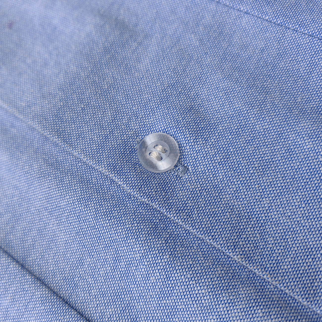 Light Blue Chambray Shirt - HDK Embroidered Half Zip / Camp Collar Y2K Streetwear